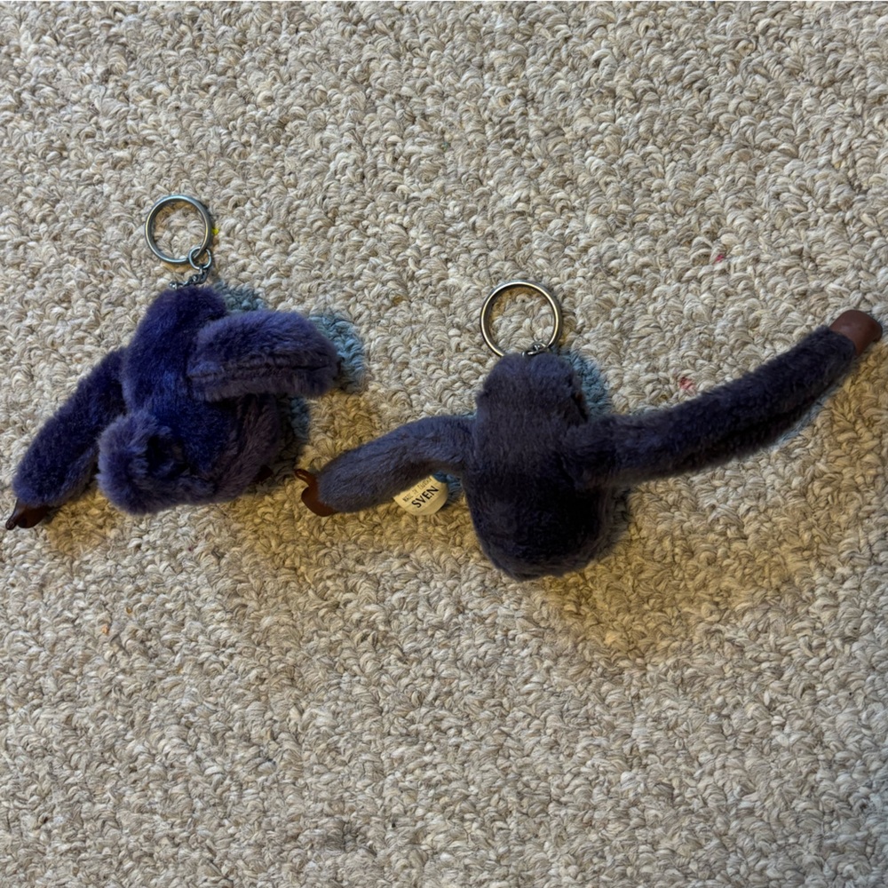 Kipling Sven Joel Plush Monkey Keychains In Purple - image 2